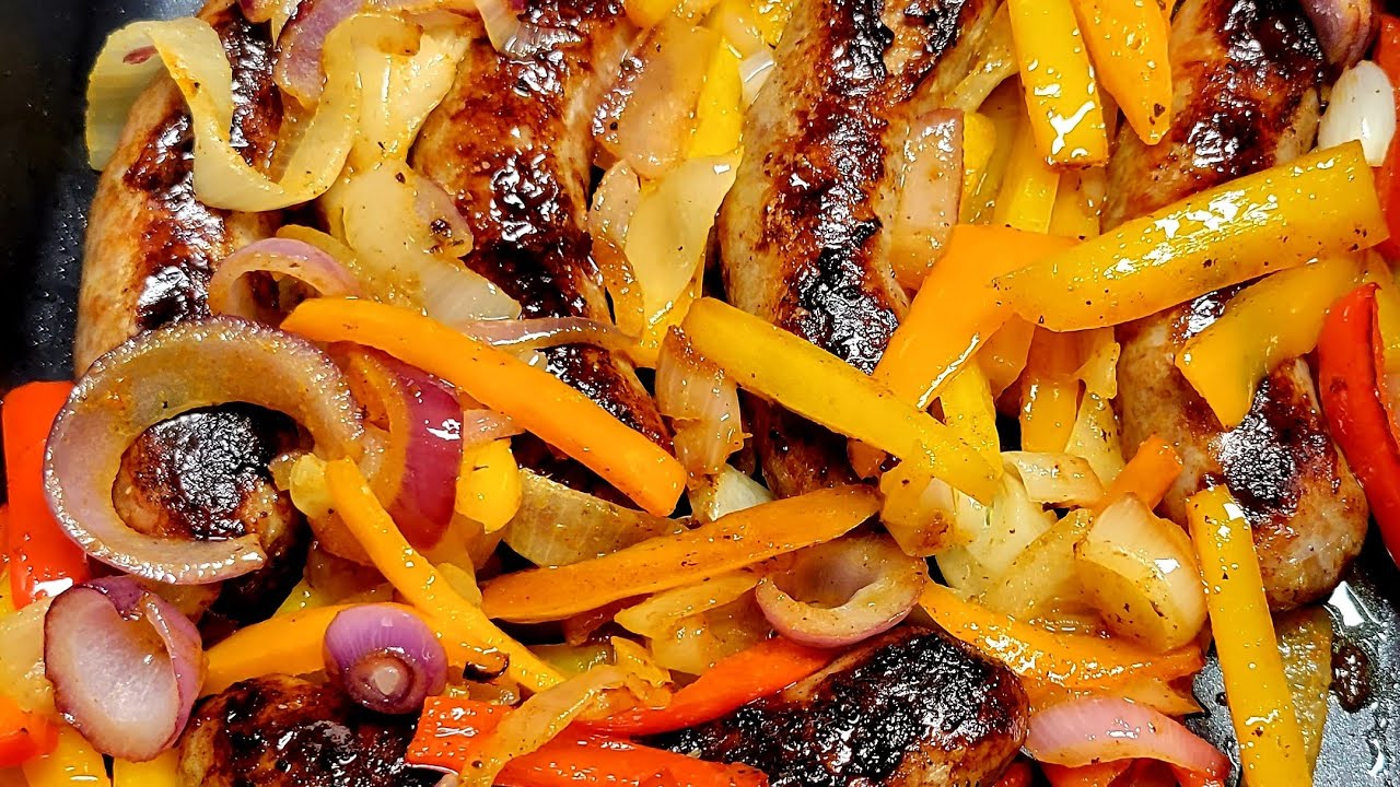 Cosori Air afryer Dual Blaze No Flip Bratwurst with Peppers & Onions AirFryer