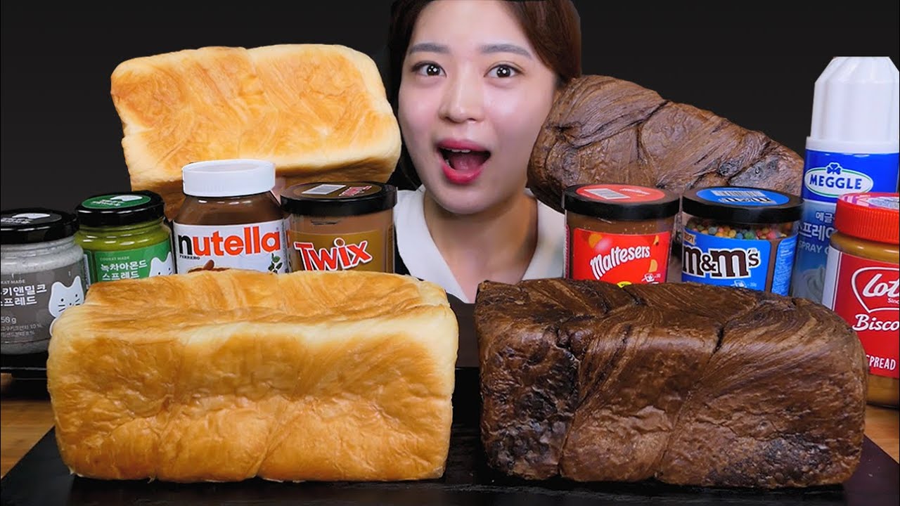 🍫Various Jam collection😆 마트에 있는 잼 싹쓸이 [Plain bread, Twix, Maltesers, M&m's, Nutella spread] Mukbang😍