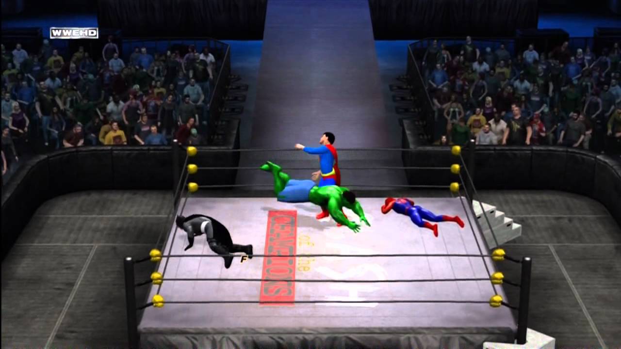 WWE '12: Batman vs SuperMan vs Spider-Man vs The Incredible Hulk vs Captain America vs Hulk Hogan