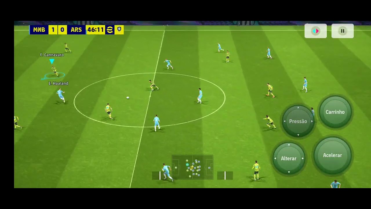 Manchester City X Arsenal Clássico na Premier League no Efooteboll Mobile 2024