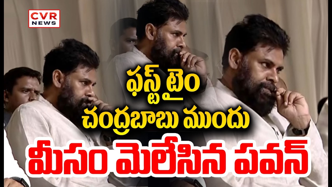 చంద్రబాబు ముందు మీసం మెలేసిన పవన్ | Pawan Kalyan Viral Video | CVR NEWS