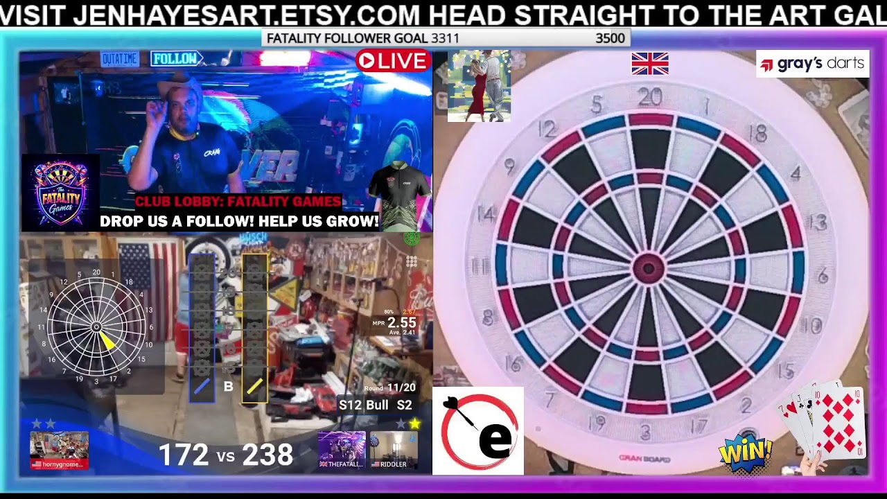 THE FATALITY GAMES: LIVE DARTS GRANBOARD DOUBLES NIGHT...CHALLENGE US!