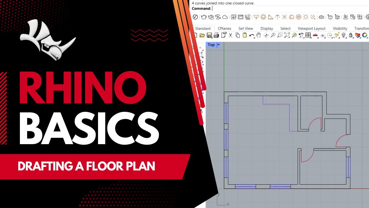 Rhino 7: создание базового архитектурного плана этажа