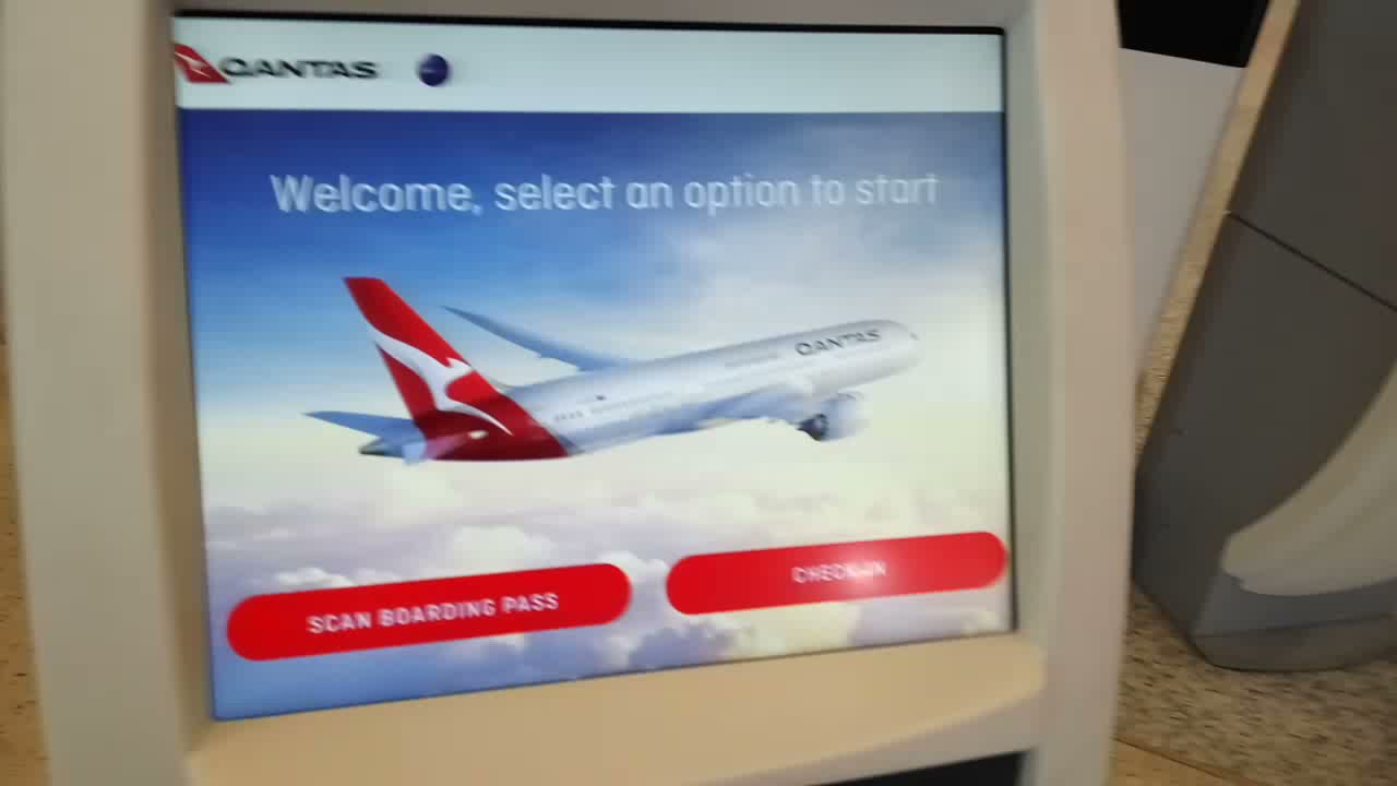 Qantas Check In Kiosk and Self Serve Bag Drop