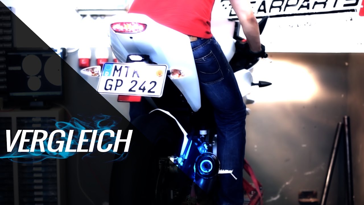 Vergleich YZF-R 125 Auspuffanlagen Akrapovic, Arrow, RADICAL, Shark & Original @ Yamaha YZF-R 125