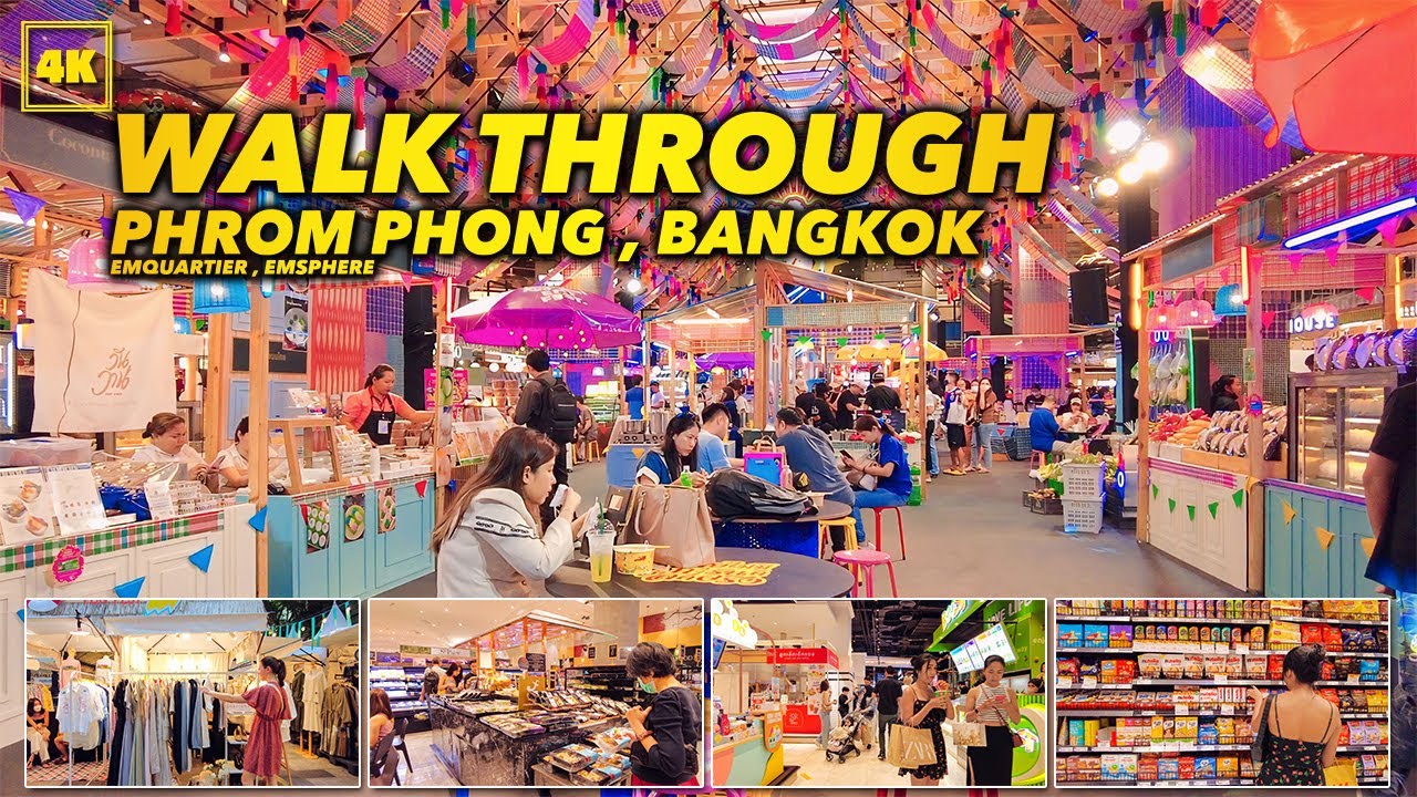 Walk Through Shopping mall in Phrom phong , Bangkok / EMQUARTIER , EMSPHERE