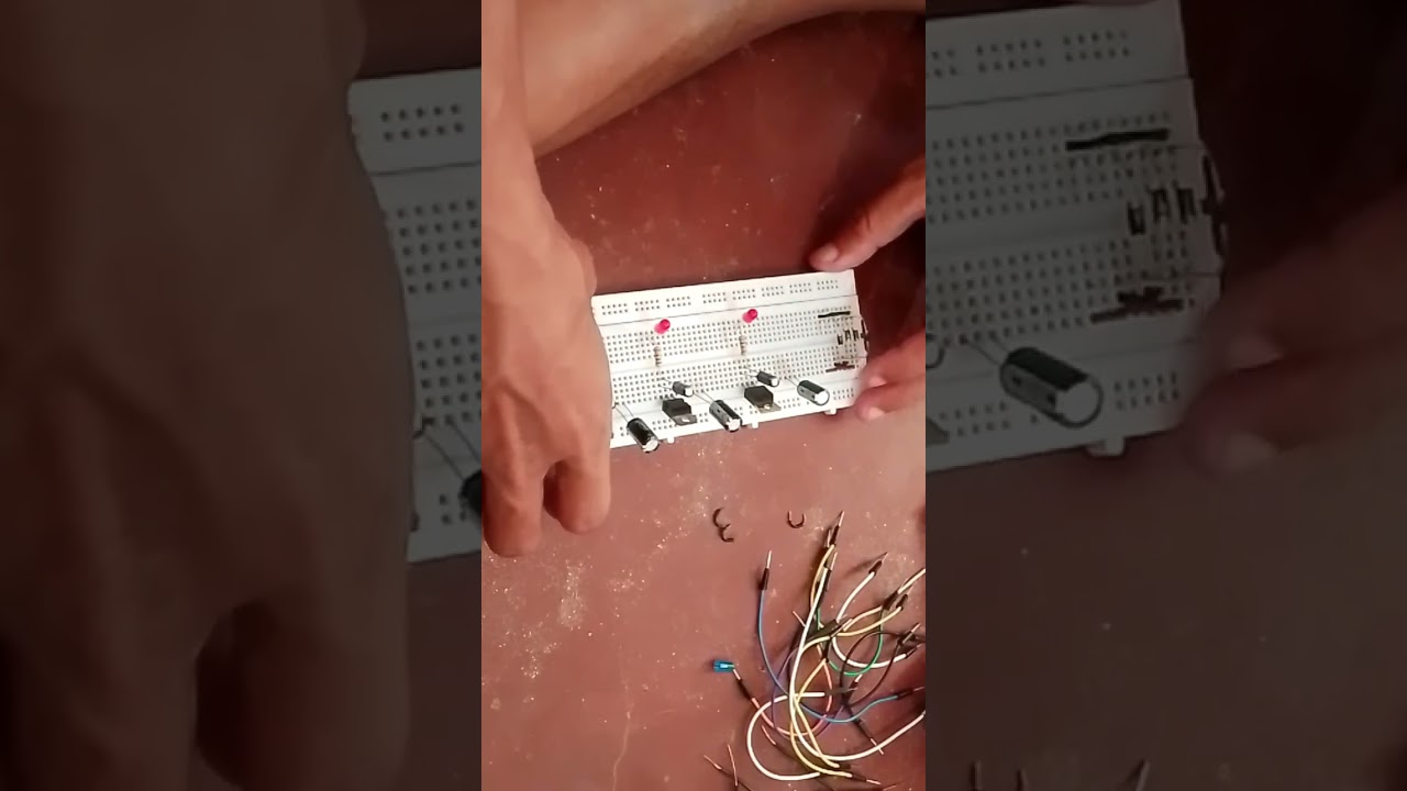 Demonstration of power supply using breadboard 