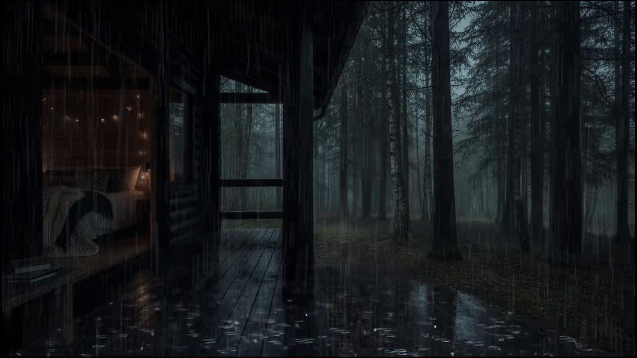 Gentle Rain in the Forest Cabin 🌲🌧 | Soothing Sounds for Restful Sleep