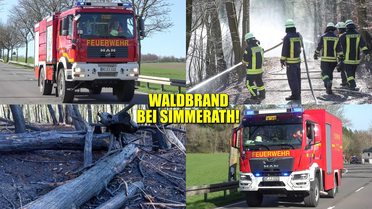 [GROßEINSATZ: WALDBRAND BEI SIMMERATH!] - 7200m² Unterholz brannten ~ Umfangreiche Löscharbeiten -