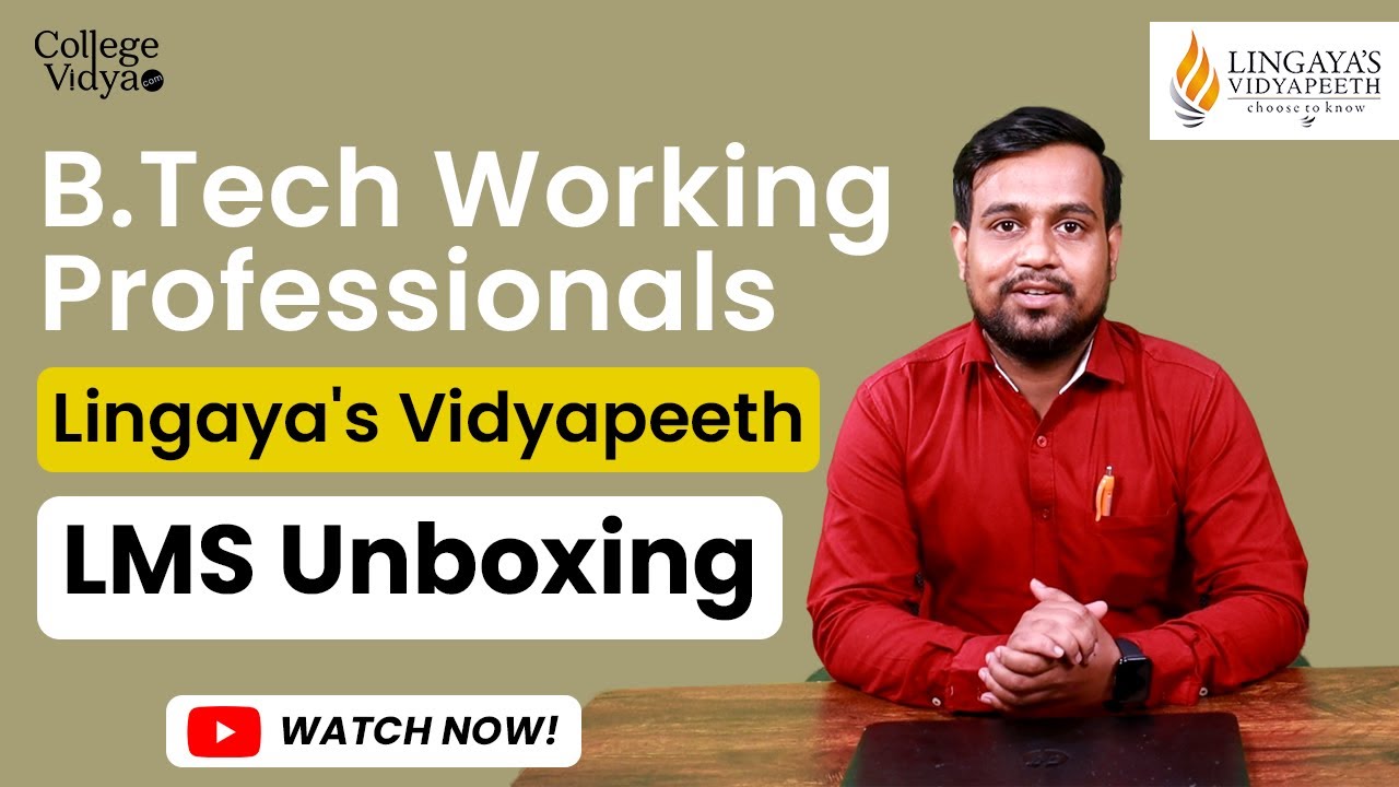 B.Tech for working professionals LMS Unboxing of Lingaya's Vidyapeeth| Student Review