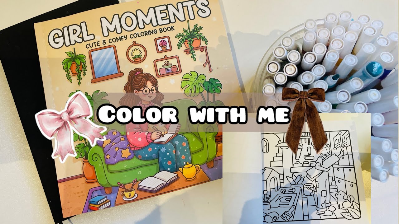 Relaxing color on girl moments with acrylic markers