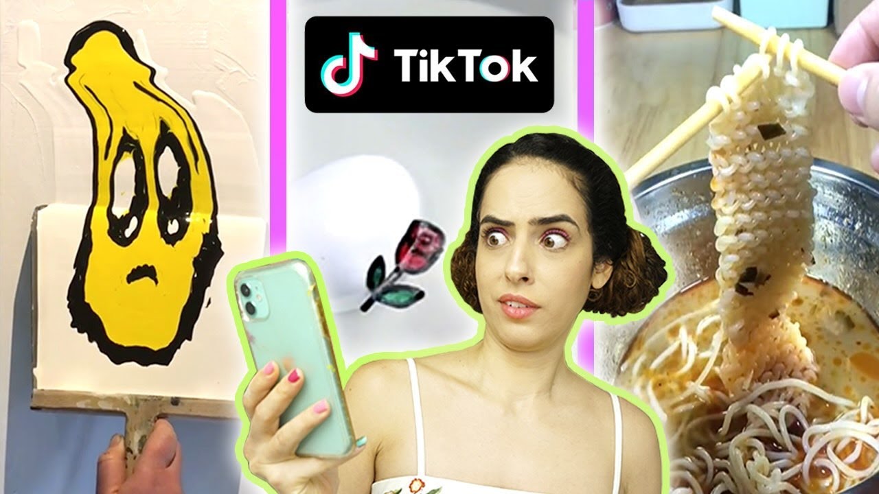 TESTANDO TIKTOKS DE ARTE VIRAIS: TRICO DE MIOJO, TATUAGEM AQUÁTICA, PINTANDO BUJAO | Paula Stephania