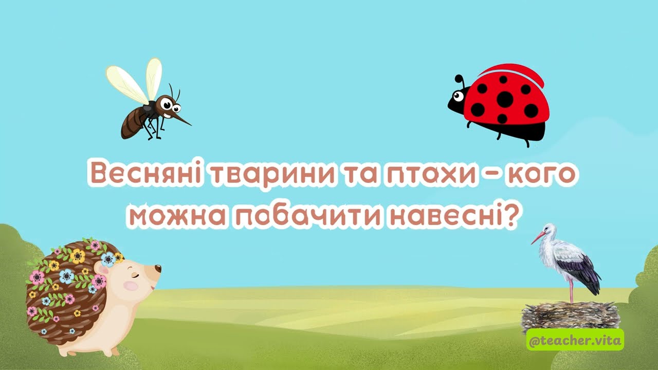 🦆 Весняні тварини та птахи – кого можна побачити навесні? 🦋🌿 Читання речень