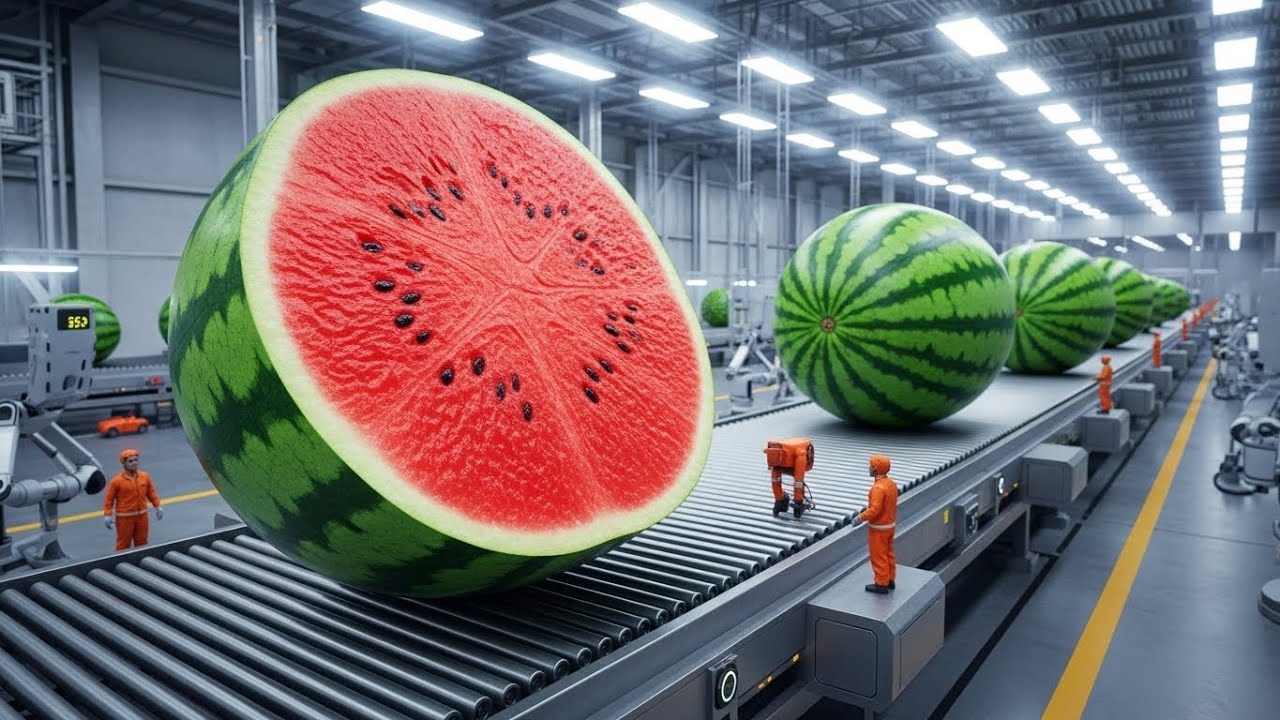 Inside A Mega Watermelon Juice Factory - How It's Made