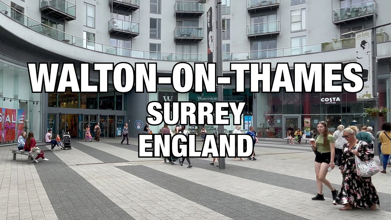 Walton-on-Thames Town Centre Street View, Surrey, England 🇬🇧 The Heart, High Street, 2022 4K HDR