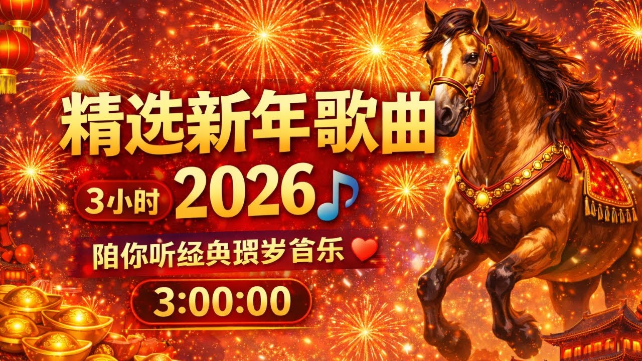【3小时春节音乐】2026新年贺岁金曲合集｜喜庆 · 团圆 · 好运 🧧🎶