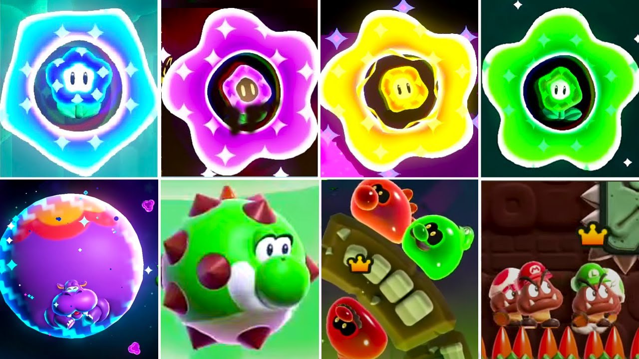 Super Mario Bros. Wonder - 4 Players All Wonder Flower Effects