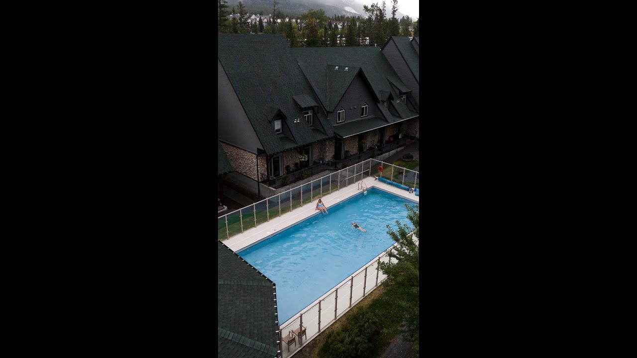 Enjoying Canmore's Largest Heated Water Pool #shorts