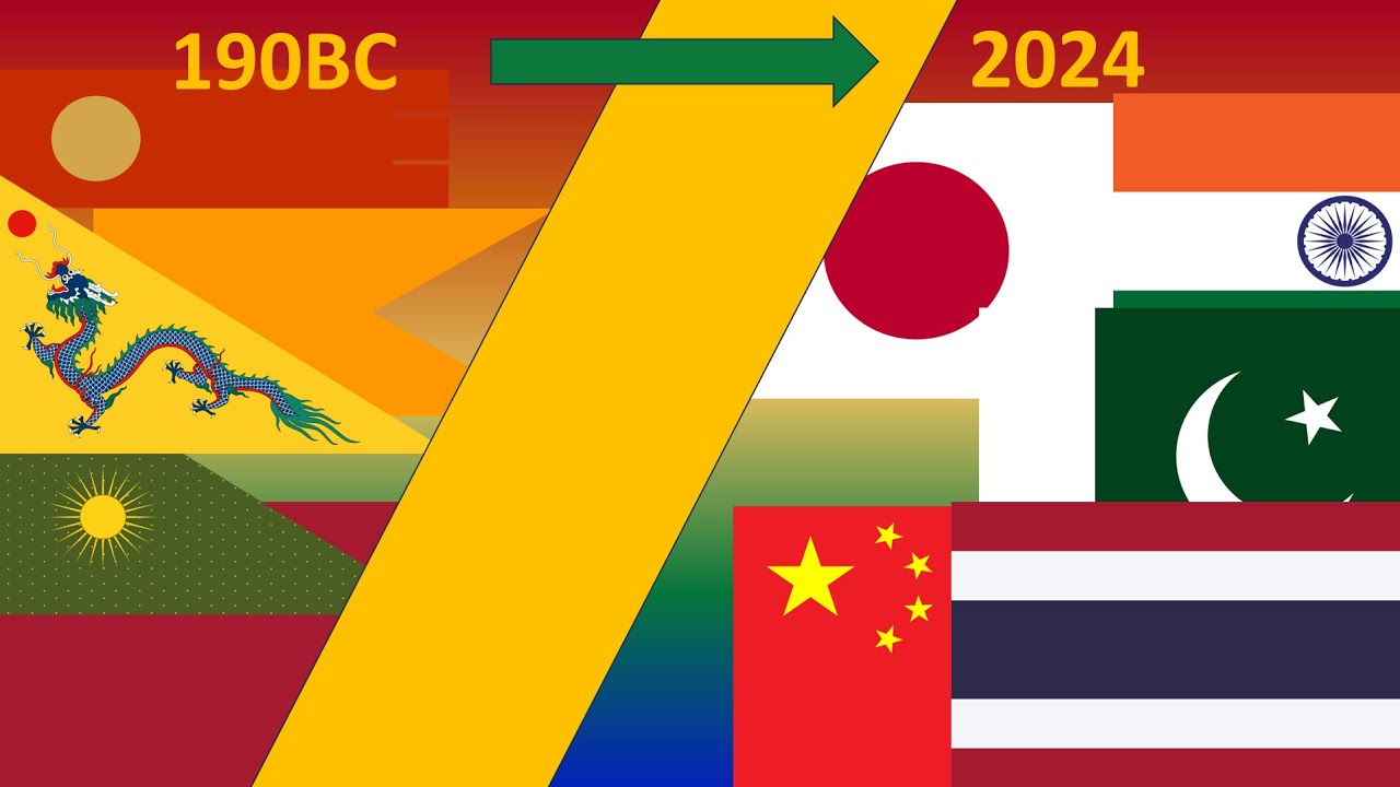 Evolution of ALL ASIAN Flags throughout History (190BC-2024)