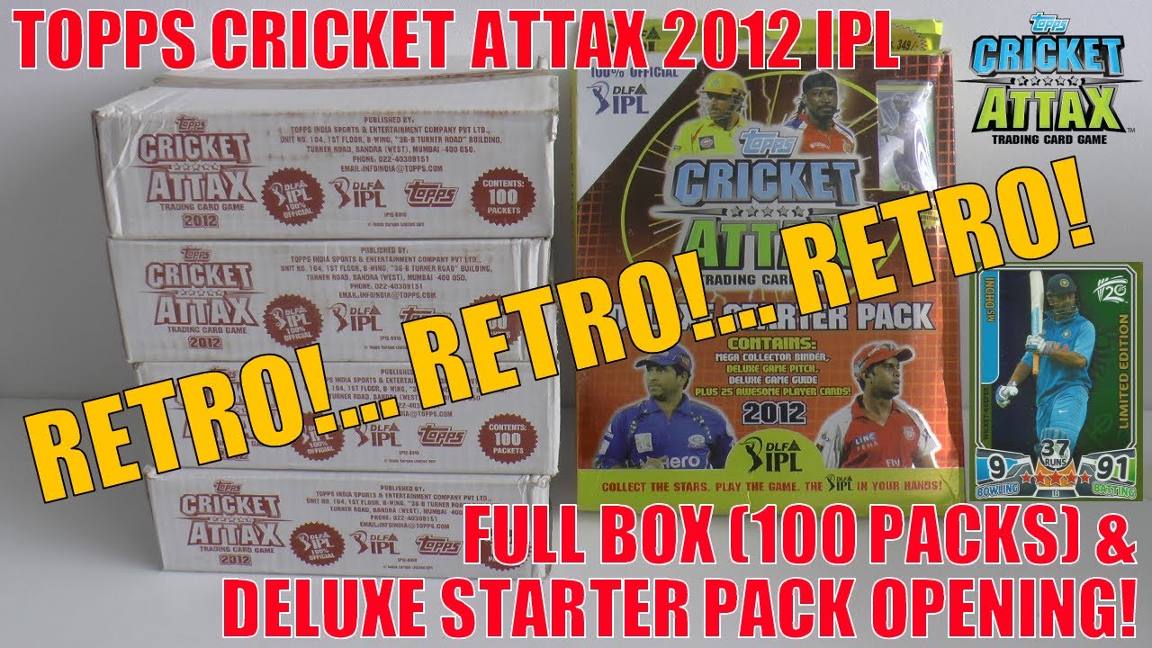 RETRO OPENING! ☆ ENTIRE BOX & DELUXE STARTER PACK ☆ CRICKET ATTAX IPL 2012 ☆ Topps ☆ VIRAT KOHLI