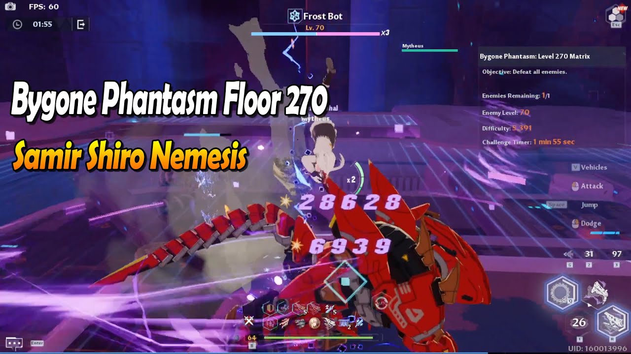 The highest floor F2P can reach? Samir Bygone Phantasm Lv 270 with 3* Shiro and 1* Nemesis