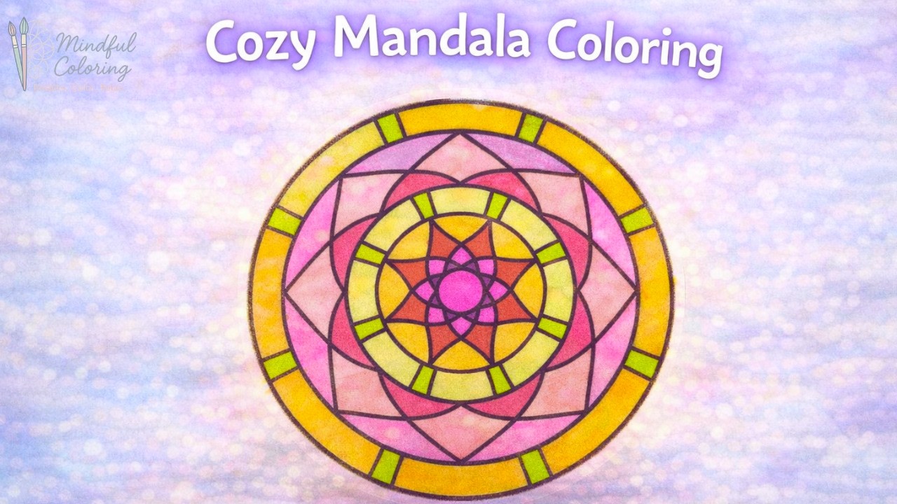 Reverse Pink & Yellow Mandala 🌸💛 Hypnotic Spin #coloring #mandala #satisfying 