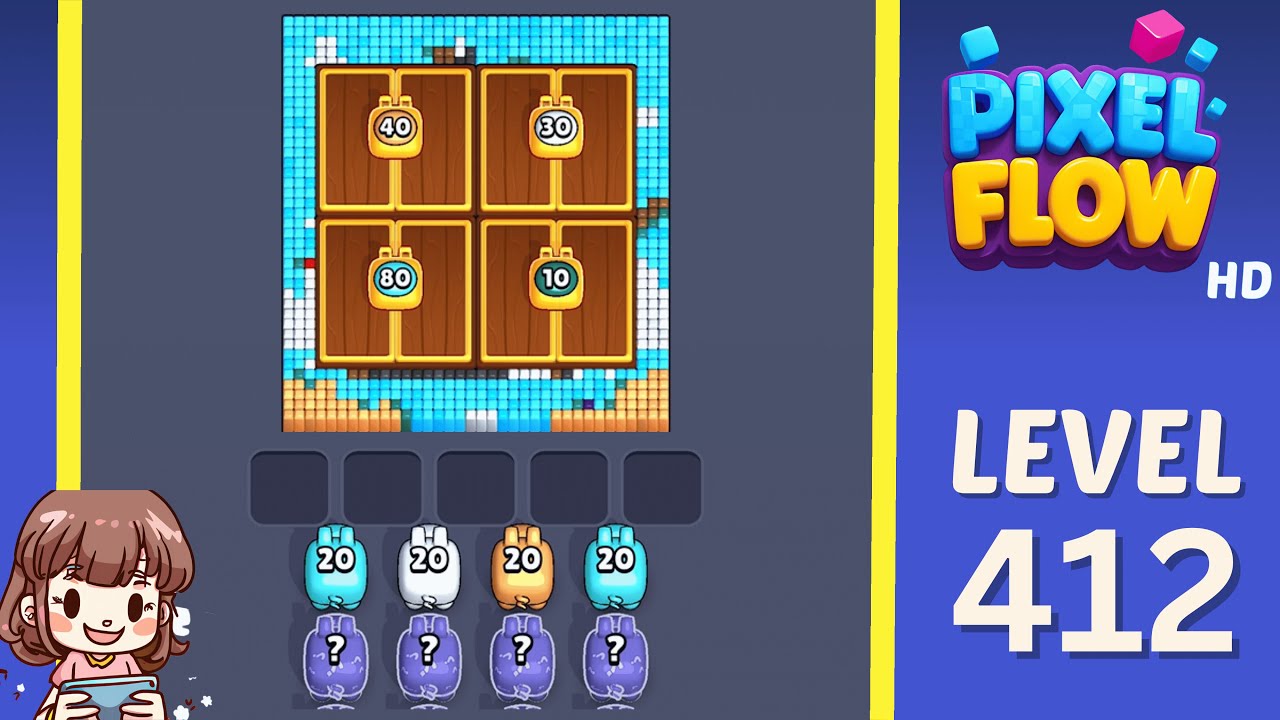 Pixel Flow Level 412 Solution Walkthrough