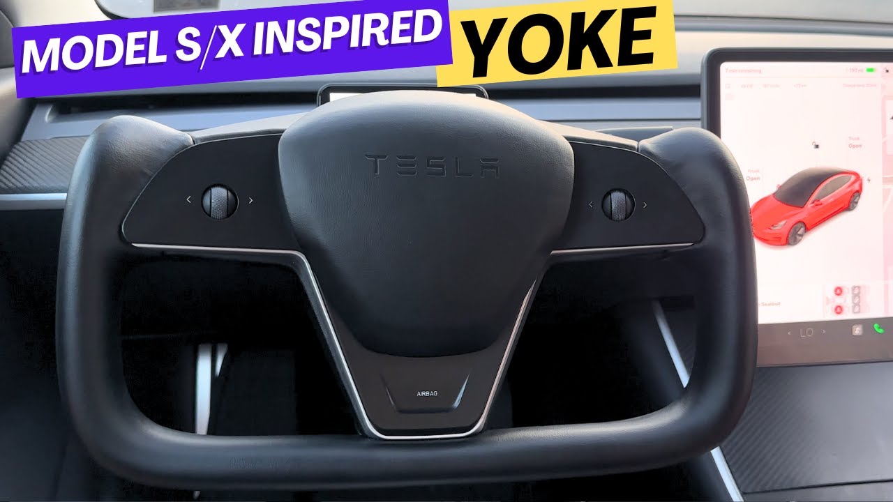 NEW Tesla Model S/X Yoke Steering Wheel For Tesla Model 3/Y (Plaid Airbag Cover) 2023