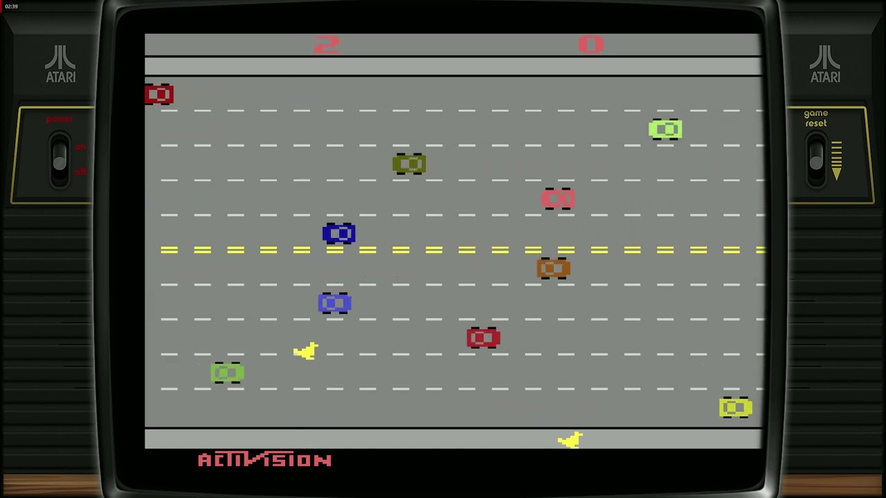 Freeway (Atari 2600) Gameplay | Classic Activision Chicken Crossing Arcade Game