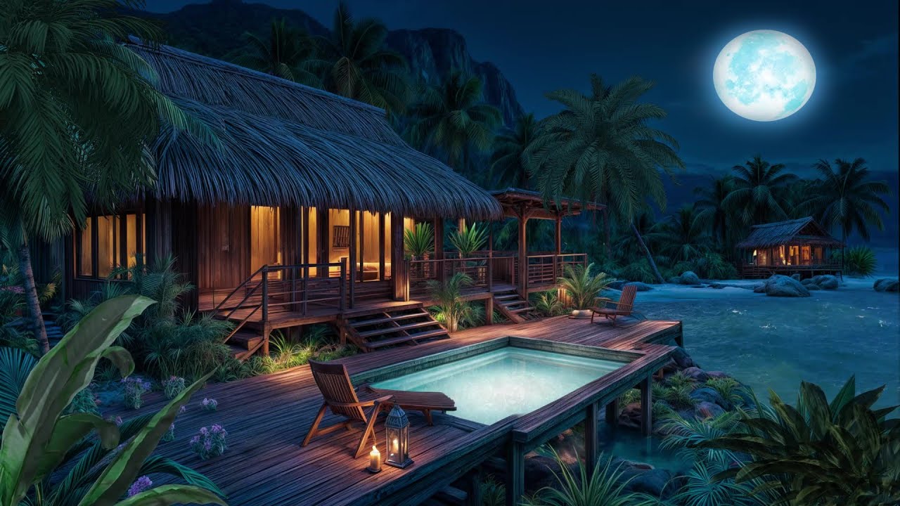Nightfall Ocean Waves | Peaceful Summer Beach Sounds for Relaxation & Sleep