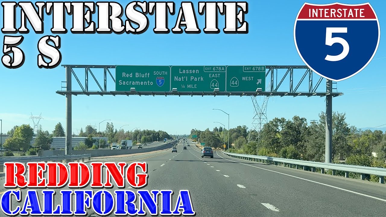 I-5 South - Redding - California - 4K Highway Drive