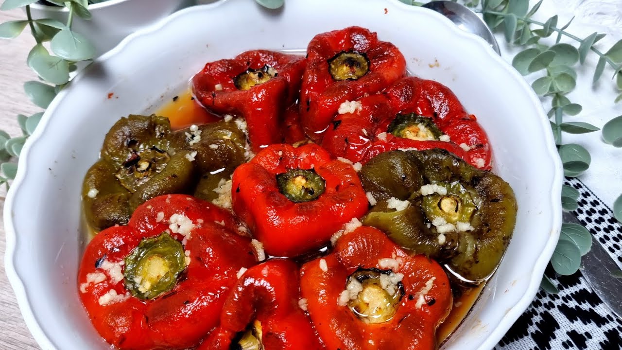 🔥 Salata de ardei copti‼️🫑🧄👌 Cum sa pregatesti cea mai gustoasa salata de ardei copti
