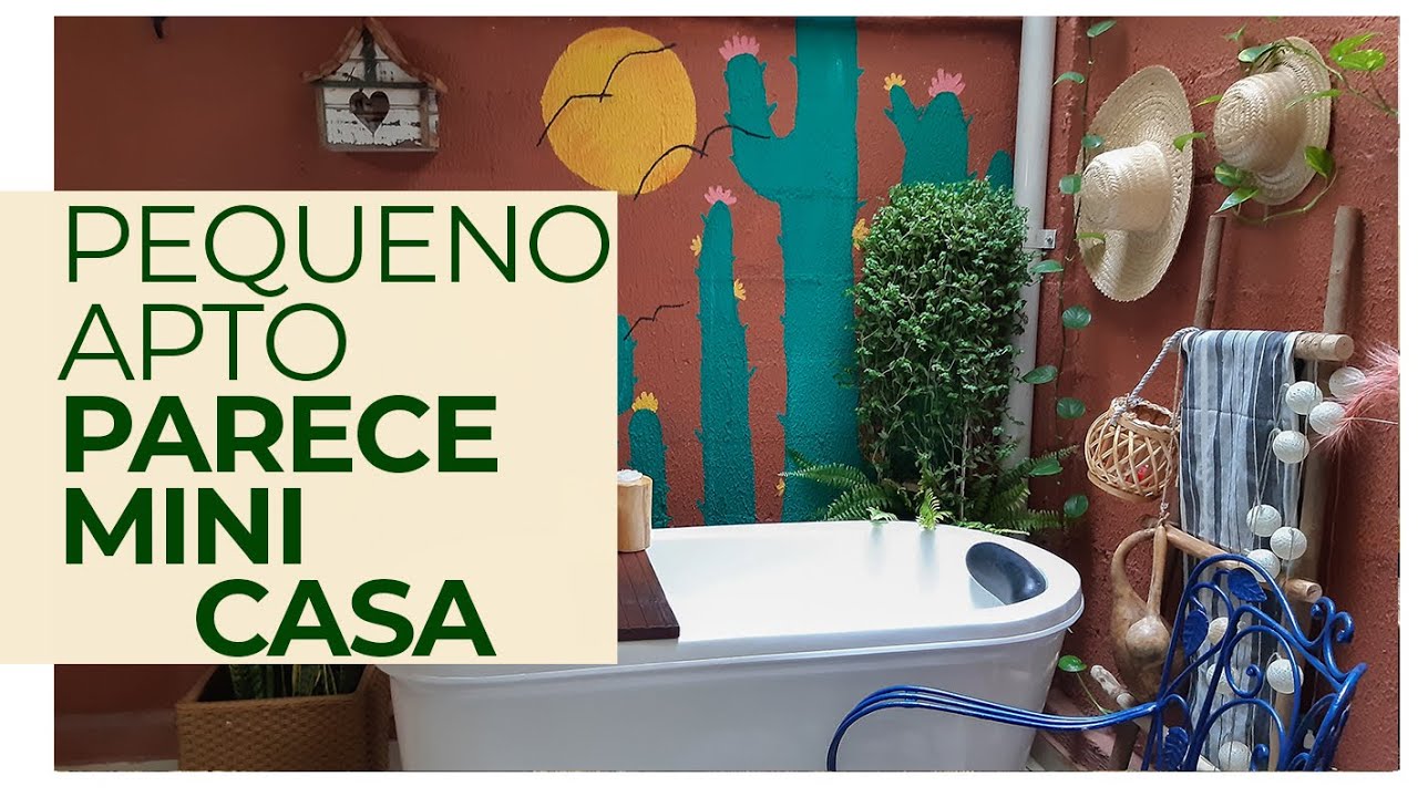 APÊ PEQUENO PARECE MINI CASA USANDO SOMENTE GARIMPOS E BOAS IDEIAS NA DECORAÇÃO. TEM ATÉ OFURÔ!