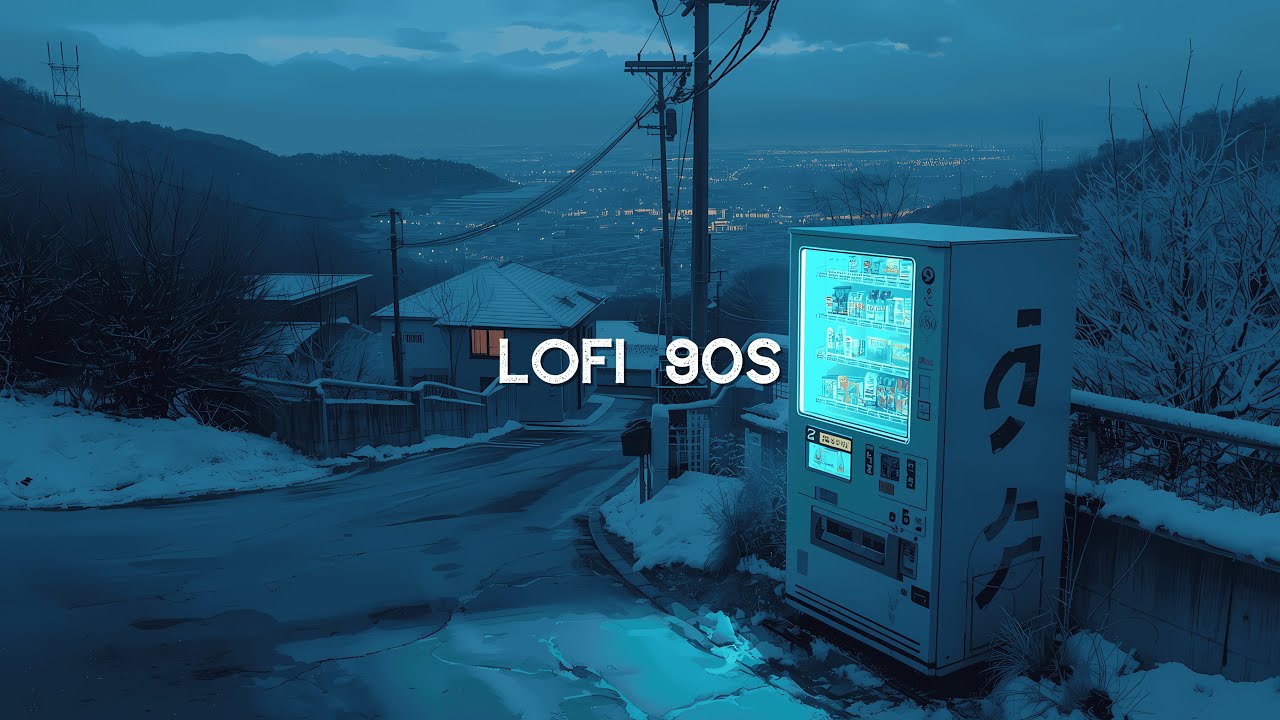 A Snowbound Hill City View of Tokyo at 2 AM ❄️ | 90s Lofi — Quiet Nights & Vending Light