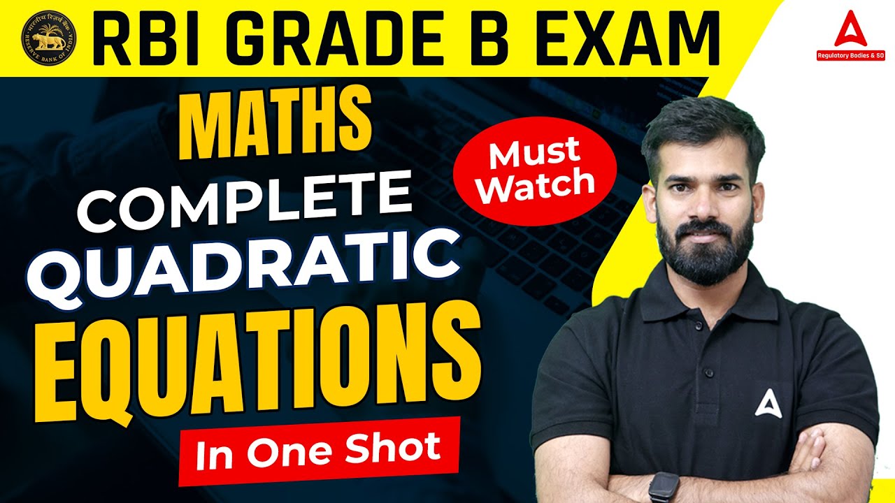 RBI Grade b Quadratics Equation | RBI Grade B Maths Preparation | By Rahul Meena