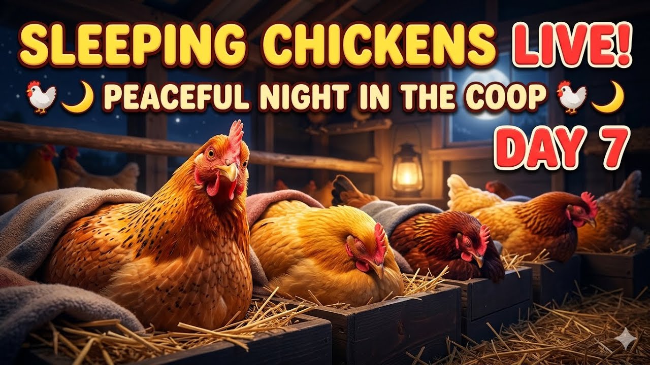 Sleeping Chickens LIVE 🐔🌙 Peaceful Night in the Coop | Day 7