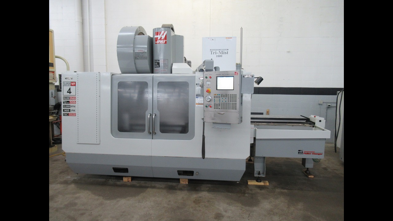 Haas VF-4SS APC CNC Vertical Machining Center, Auto Pallet Changer, 4th Axis, Probing, TS Coolant
