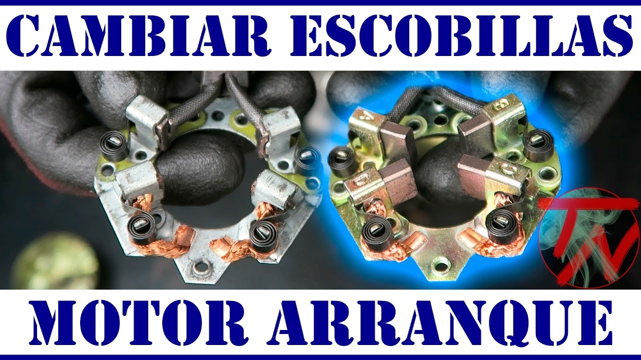 Como cambiar ESCOBILLAS MOTOR de ARRANQUE carbones COCHE 🚐🔩