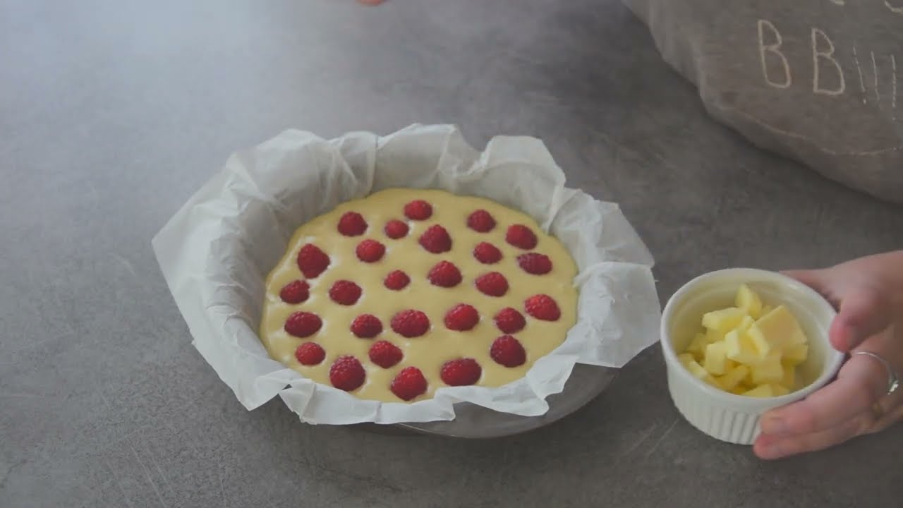 Un gâteau aux framboises  🍓🍓🍓