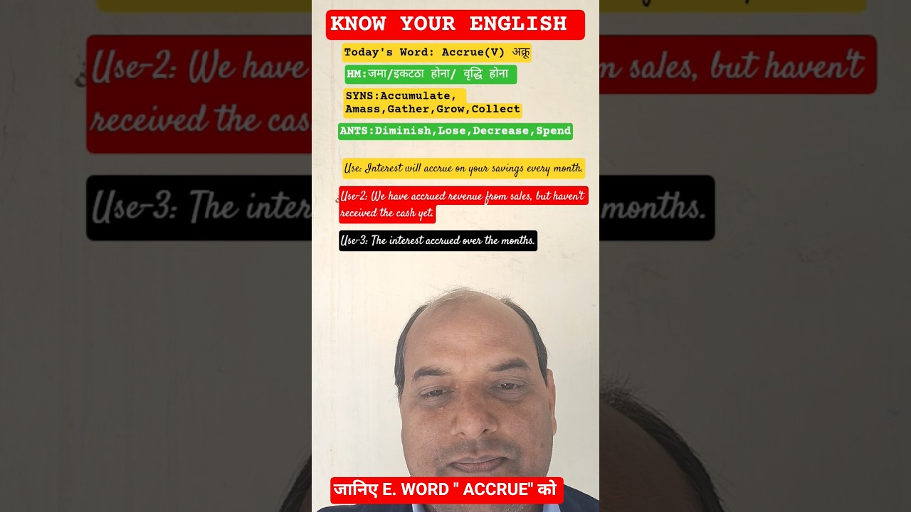 KNOW YOUR ENGLISH # Accrue # Meaning with Use 