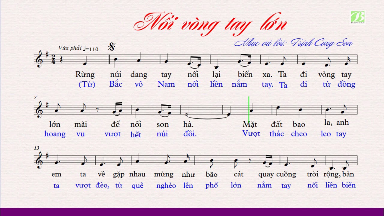 Nối vòng tay lớn | Âm nhạc lớp 9 | có lời hát