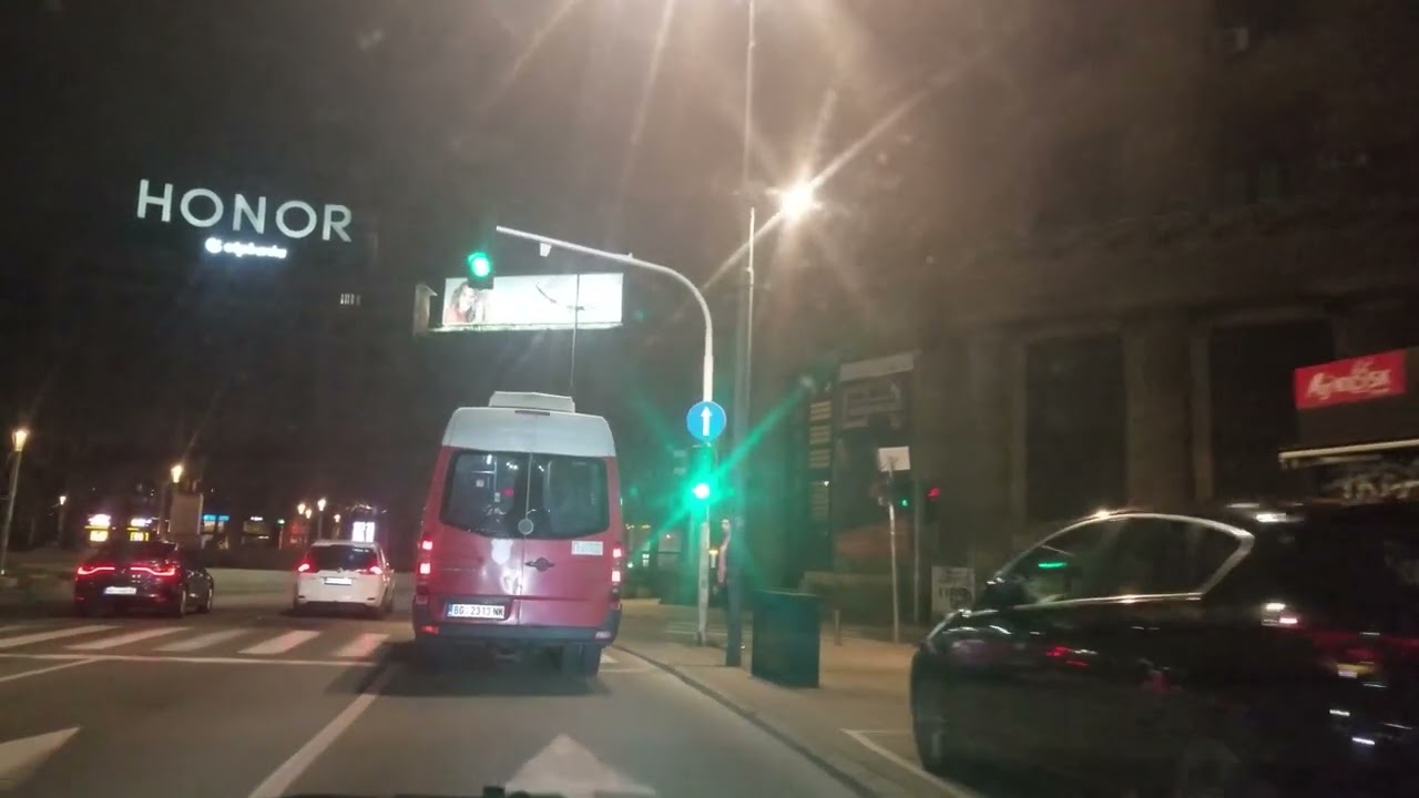 Vožnja kroz Beograd noću (4K)