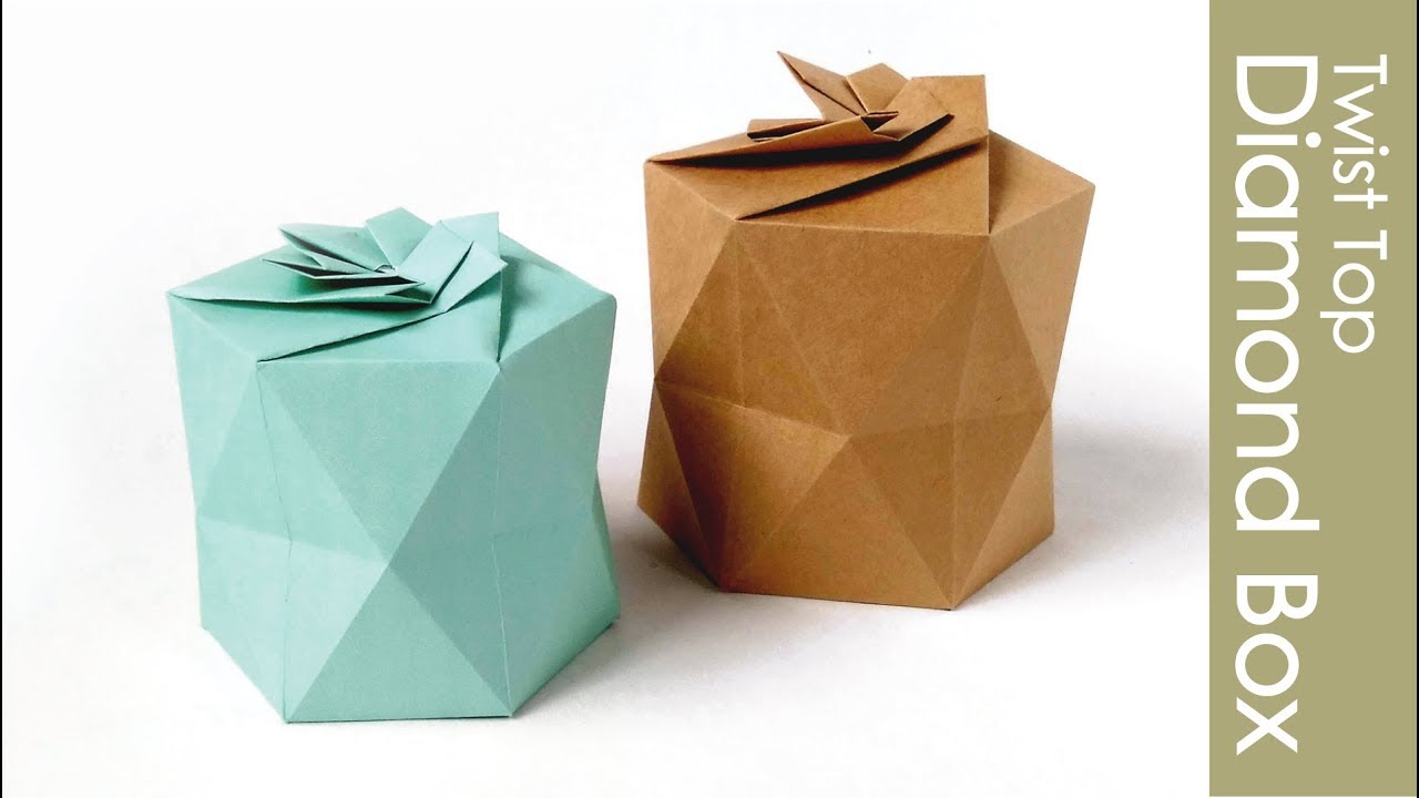 Origami Box -twist top diamond- 折り紙 ダイヤモンドボックス