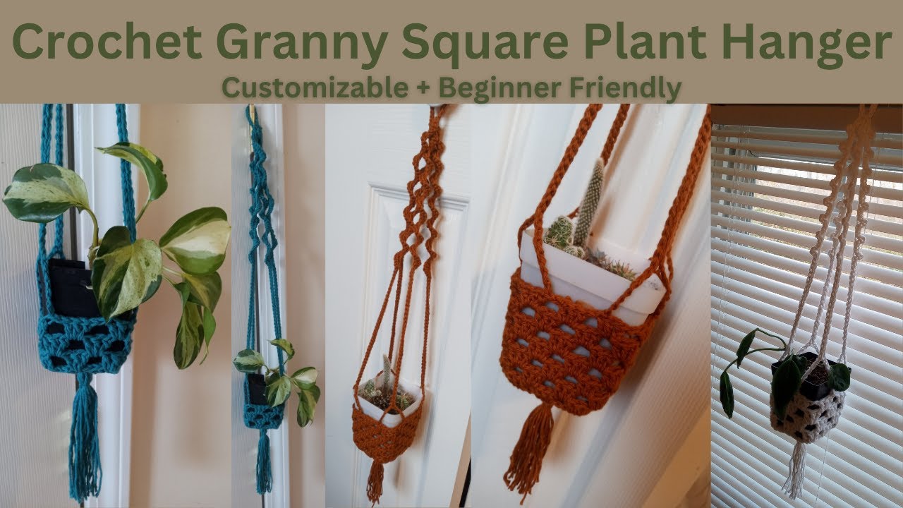 Crochet Granny Square Plant Hanger Tutorial | Beginner Friendly!