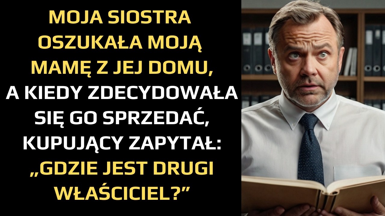 MOJA SIOSTRA OSZUKAŁA MAMĘ Z JEJ DOMU. A KIEDY ZDECYDOWAŁA SIĘ GO SPRZEDAĆ, KUPUJĄCY ZAPYTAŁ...