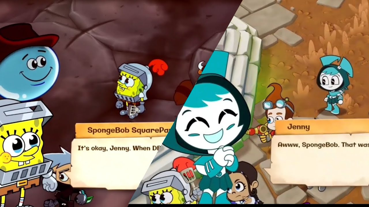 Nicktoons and the Dice of Destiny: Spongebob and Jenny XJ9 Interactions