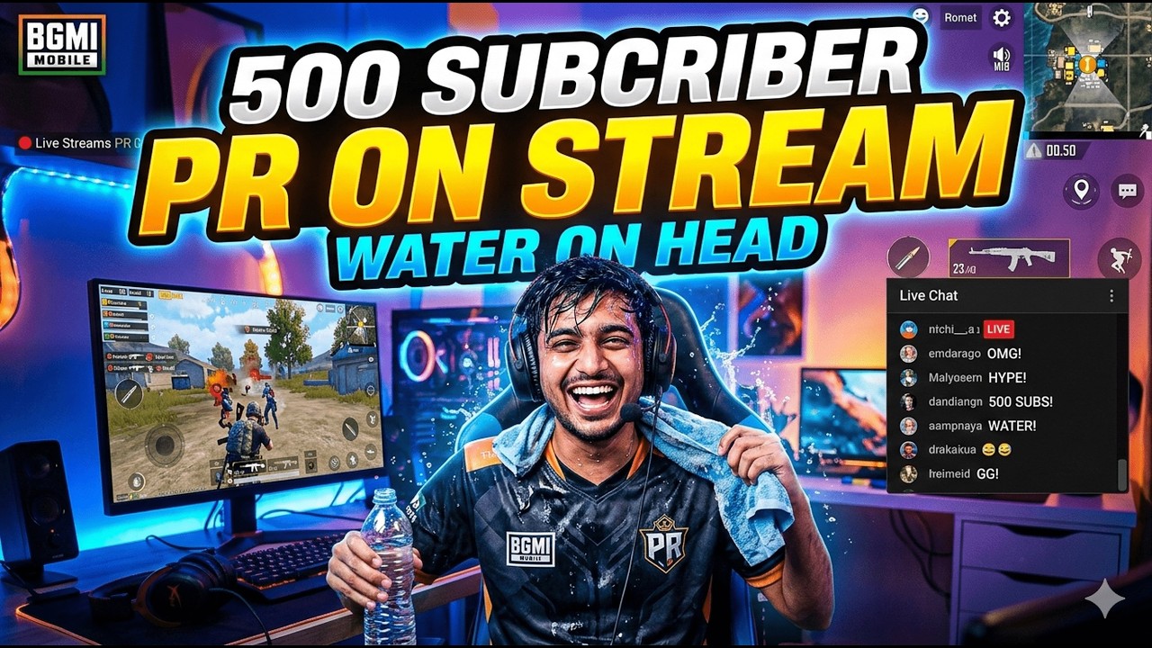 500 SUBS SPECIAL! 🎉 WATER ON HEAD CHALLENGE! 💦 BGMI LIVE RANK PUSH 🚀|  DONARJOD. #pubg #bgmi