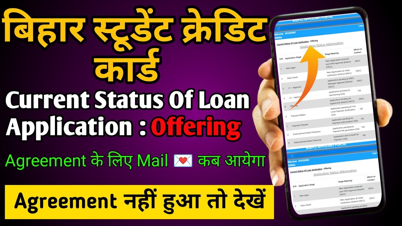 Current Status Of Loan Application : Offering/Bscc agreement kitna din me hota hai/#bsccyagreement