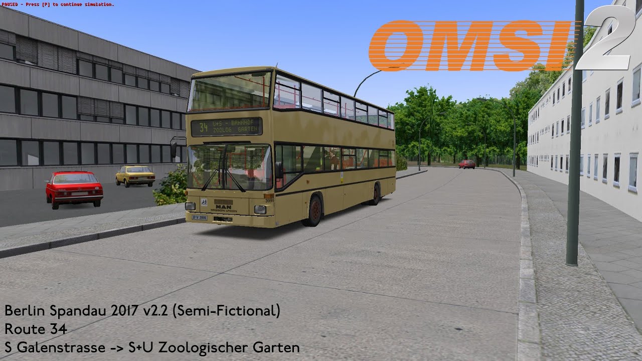 OMSI 2 - Berlin Spandau (Semi-Fictional) Route 34 to S+U Zoologischer Garten