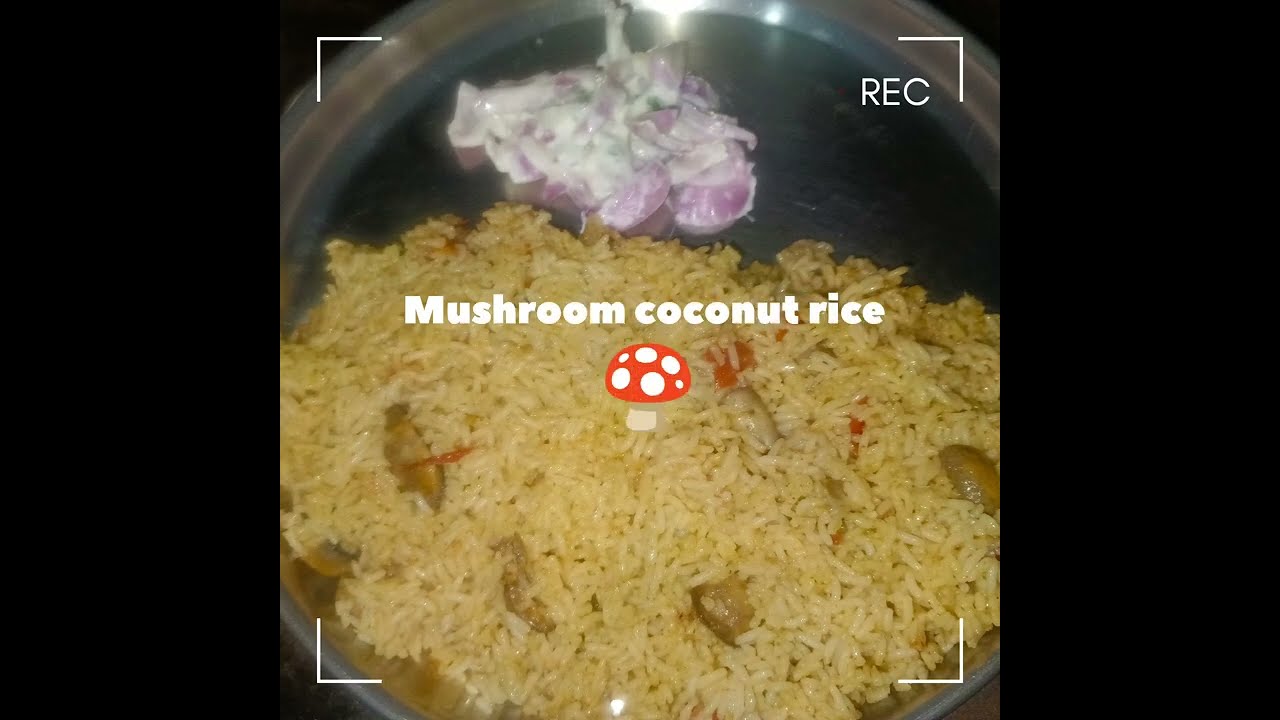 Mushroom coconut rice🍄 #asmr #mushroom #varietyrice #healthylunch #comfortfood 